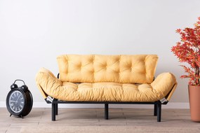 Τριθέσιος Καναπές Κρεβάτι Μουσταρδί TONNE 70x185x85