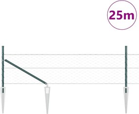 vidaXL Εξωτερική εξάγωνη περίφραξη με στήλη 25 x 0,5 m Δασώδες Πράσινο
