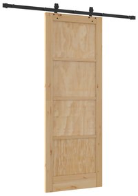 vidaXL Συρόμενη Πόρτα  με Σετ Υλικών 78x211 εκ. Μασίφ Ξυλεία Πεύκου