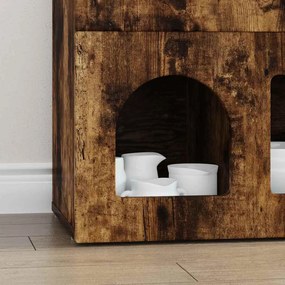 vidaXL Πλαϊνό γραφείο ELST Καπνιστό Δρύς 80.5 x 35 x 59 εκ.