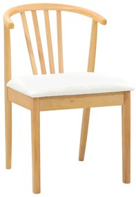 vidaXL Καρέκλα τραπεζαρίας 2 pcs Φυσικό και Λευκό Καθαρό Καουτσούκ