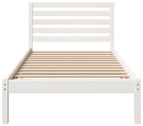 vidaXL Σκελετός Κρεβατιού Λευκό 75 x 190 cm Μασίφ ξύλο πεύκου