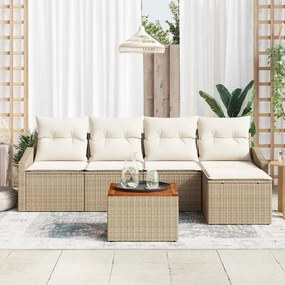 vidaXL Σετ Καναπέ Κήπου 6 pcs Beige, λευκό