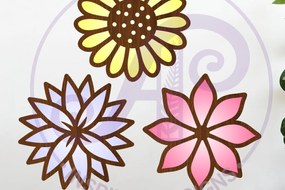 Intra απο ξύλο plywood  Χρώμα wenge 3mm-4mm πάχος - Flower Two Layer Cut Outs Laser D7 Δίασταση 30x20 cm INTRAFABR-121326940