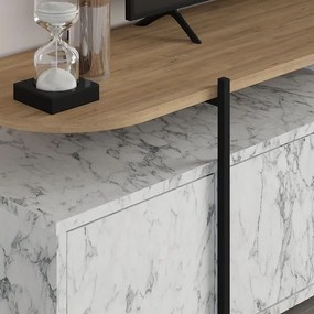 Έπιπλο τηλεόρασης Hanley λευκό εφέ μαρμάρου 160x35x48εκ