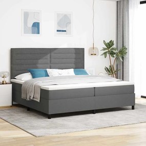 vidaXL Κρεβάτι Συντάγματος με Ματress Σκούρο Γκρι 200x200 εκ Ύφασμα