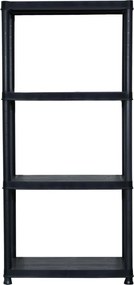 vidaXL Ραφιέρα Αποθήκευσης 4 Επιπέδων Μαύρη 61x30,5x130 εκ. Πλαστική