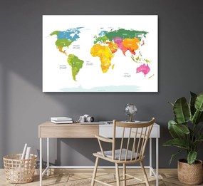 Εικόνα στον εξαιρετικό παγκόσμιο χάρτη από φελλό με λευκό φόντο - 120x80  place
