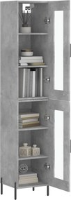 vidaXL Ντουλάπι Γκρι Σκυροδέματος 34,5x34x180 εκ. Επεξεργασμένο Ξύλο
