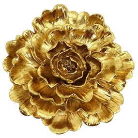 Διακοσμητικό Λουλούδι Τοίχου Golden Rose 022298 D24xH4,7cm Gold Πολυρεσίνη