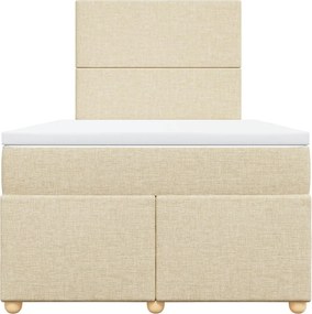 vidaXL Κρεβάτι Boxspring με Στρώμα Κρεμ 120x190 εκ. Υφασμάτινο