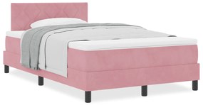 vidaXL κρεβάτι Box Spring με στρώμα rosa Μικρό Διπλό Βελούδο