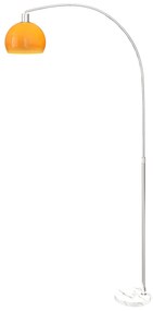 Φωτιστικό δαπέδου τόξο με ποδοδιακόπτη, από μάρμαρο, μέταλλο και πλαστικό, 26x90x180 cm, Λευκό και Πορτοκαλί