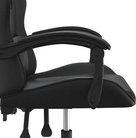 vidaXL Καρέκλα Gaming Περιστρεφόμενη Μαύρη από Συνθετικό Δέρμα