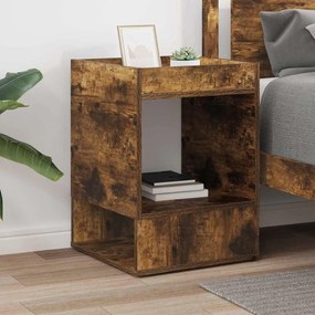 vidaXL End Table Καπνιστό Δρύς 40 x 40 x 56 εκ. Επεξεργασμένο ξύλο