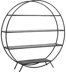 Βιβλιοθήκη Mason Στρόγγυλη Μαύρη 175x180 εκ. 175x35x180εκ - Μαύρο