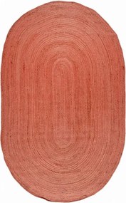 Οβάλ Χαλί Καλοκαιρινό (110x170) Polcarpet Jute Plain Coral