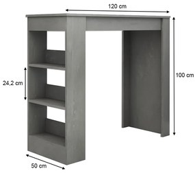 Τραπέζι μπαρ Deep Megapap χρώμα γκρι σκυροδέματος 120x50x100εκ.