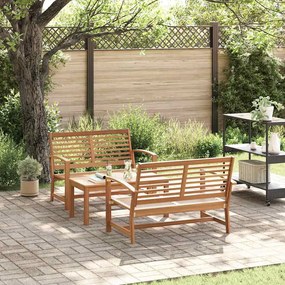 vidaXL Σετ Καναπέ Κήπου 3 pcs Φυσικό Μασίφ ξύλο teak