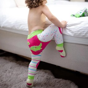 Βρεφικό Κολάν + Καλτσάκια (Σετ) Zoocchini Dinosaur Λαχανί,Φούξια 12-18 Μηνών