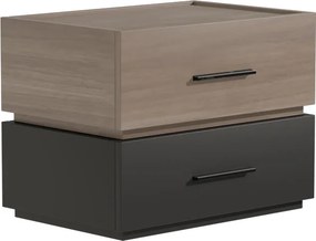 Κομοδίνο Sonlen pakoworld mdf σε sonoma-ανθρακί απόχρωση 60x40x44.5εκ
