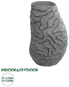 20763 GloboStar® Artificial Garden GALICIA 20763 Επιδαπέδιο Πολυεστερικό Τσιμεντένιο Κασπώ Γλάστρα - Flower Pot Γκρι Φ52 x Υ80cm