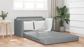 vidaXL Καθιστικό Δαπέδου 2 σε 1 Ανοιχτό Γκρι 124x71x78 εκ Υφασμάτινο