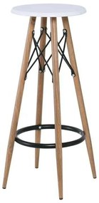 Σκαμπώ MACK BAR Μεταλ.Φυσικό/Άσπρο Φ30cm Η.72cm (Σετ 4 ΤΕΜ)