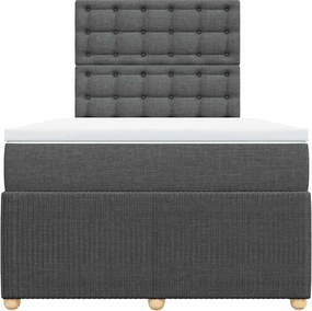 vidaXL Κρεβάτι Boxspring με Στρώμα Σκούρο Γκρι 120x200 εκ. Υφασμάτινο