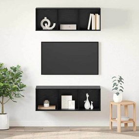 vidaXL Τοίχου ντουλάπες τηλεόρασης 2 pcs Μαύρη δρυς 37 x 37 x 107.5 εκ