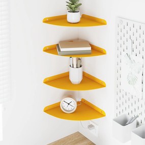 vidaXL Floating Ράφι Γωνίας 4 τμχ. Χαμομηλί κίτρινο 24 x 24 x 2 εκ