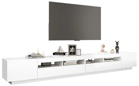 vidaXL Έπιπλο Τηλεόρασης με LED Γυαλιστερό Λευκό 300 x 35 x 40 εκ.
