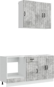 vidaXL Μονάδα κουζίνας LUCCA 5 pcs Γκρι Σκυροδέματος