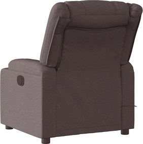 vidaXL Πολυθρόνα Μασάζ Ανακλινόμενη Σκούρο Καφέ Υφασμάτινη