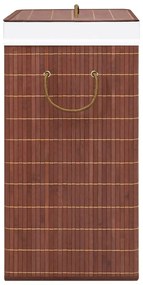 vidaXL Καλάθι Άπλυτων με 2 Τμήματα Καφέ 72 Λίτρα από Μπαμπού