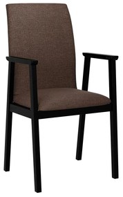 Καρέκλα Victorville 336, Μαύρο, Καφέ, 91x43x40cm, 7 kg, Ταπισερί, Ξύλινα, Μπράτσα, Ξύλο: Σημύδα | Epipla1.gr
