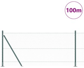 vidaXL Φράχτης  Εξαγώνου Πράσινος 1x100 μ Ατσάλι