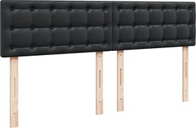 vidaXL Κρεβάτι Boxspring με Στρώμα Μαύρο 200x200 εκ. Συνθετικό Δέρμα