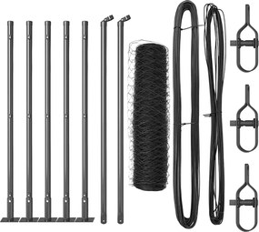 vidaXL Στύλος Περιφράξεων Γκρι 10 x 0,5 μ (δίχτυ 50 mm)