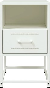 vidaXL Κομοδίνο Λευκό 36x39x60,5 εκ. από Χάλυβα