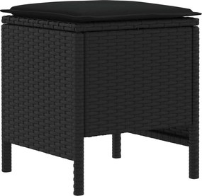vidaXL Σύνολα επίπλων με μαξιλάρι 6 pcs Μαύρο Ράτα PE