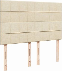 vidaXL Κρεβάτι Boxspring με Στρώμα Κρεμ 160x200 εκ. Υφασμάτινο