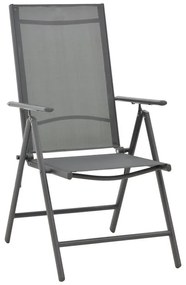 Καρέκλα - Πολυθρόνα Candor 5 θέσεων ανθρακί αλουμίνιο και γκρι textilene 65x56x106 εκ. 51.5x63.5x107 εκ.