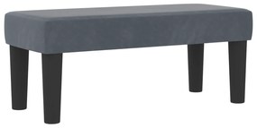 vidaXL Κρεβάτι Box Spring με Στρώμα & Παγκάκι Σκοτεινό Γκρι 90x200 εκ Βελούδο