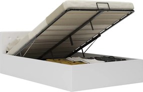 vidaXL Πλαίσιο Κρεβατιού με Αποθηκ. Χώρο Λευκό 140x200 εκ. Συνθ. Δέρμα