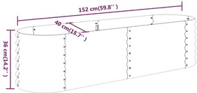 vidaXL Ζαρντινιέρα Ασημί 152x40x36 εκ. Γαλβανισμένος χάλυβας