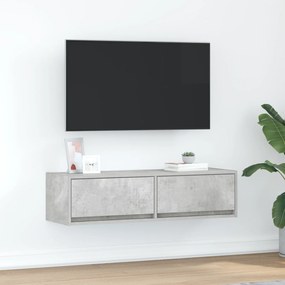 vidaXL Κομμάτι Τηλεόρασης Γκρι Σκυρόδεμα 100x31x25,5 εκ Επεξεργασμένο Ξύλο
