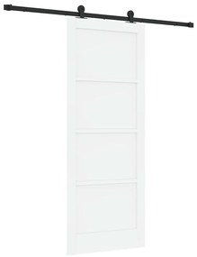 vidaXL Σετ Συρόμενης Πόρτας Χειροκίνητος Λευκό και μαύρο 83 x 211 εκ.