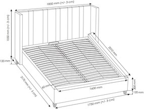 Επενδυμένο κρεβάτι Brillo-160 x 200