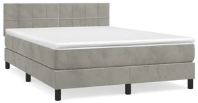 ΚΡΕΒΑΤΙ BOXSPRING ΜΕ ΣΤΡΩΜΑ ΑΝΟΙΧΤΟ ΓΚΡΙ 140X200 ΕΚ. ΒΕΛΟΥΔΙΝΟ 3141305